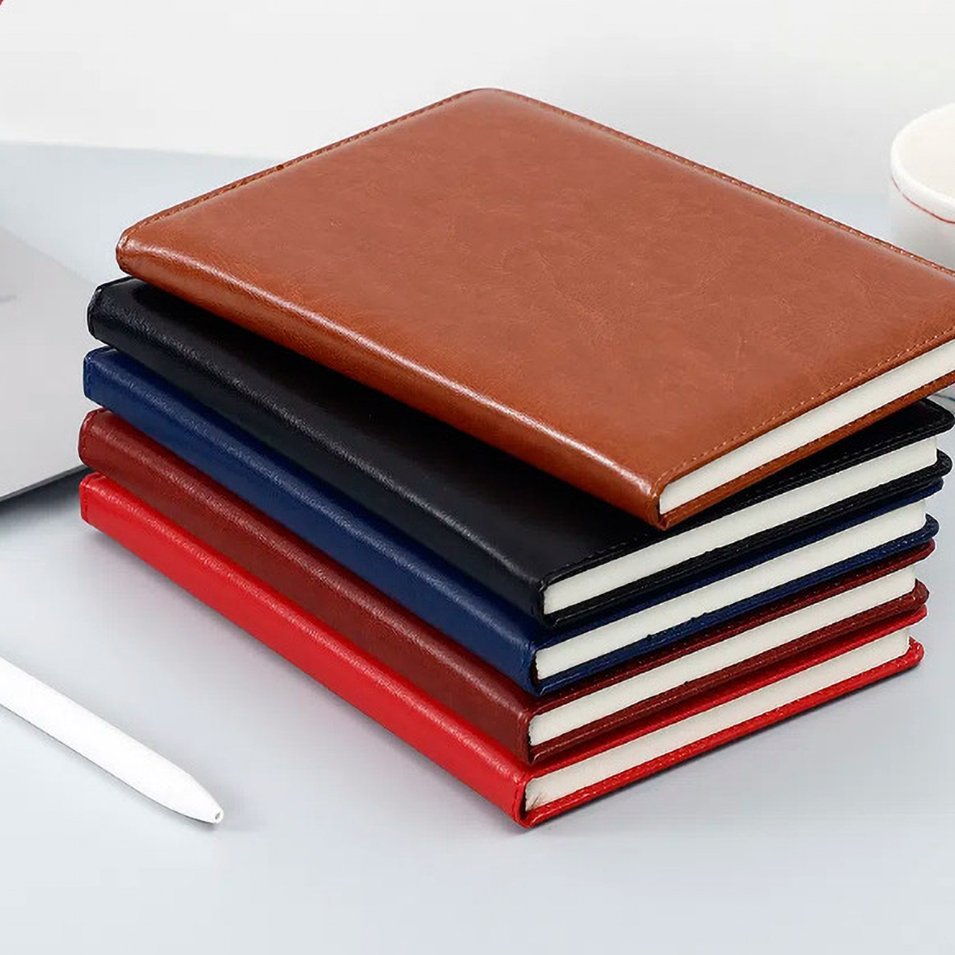 สมุดบันทึกปกหนัง PU ลายดอกไม้พ - Leather Work Diary Covers บทวิจารณ์และราคา